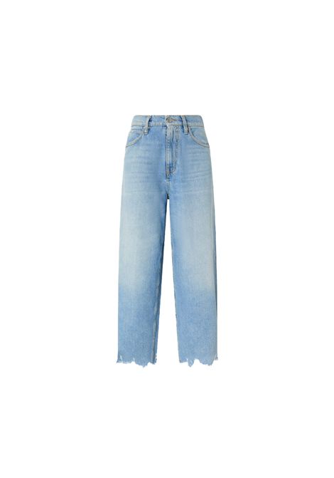 Jeans Pinko donna Estelle Egg 103857 A2E5 Blu cotone egg fit lyocell ampia orlo sfrangiato PINKO | Jeans | 103857 A2E5PJN